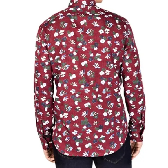 Michael Kors raspberry colored floral shirt - Picture 2 of 7